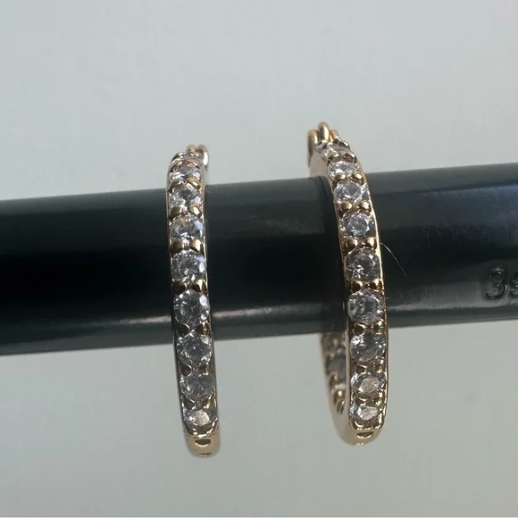 Crystal Haze Mini Serena Hoops - Clear - Picture 7 of 8